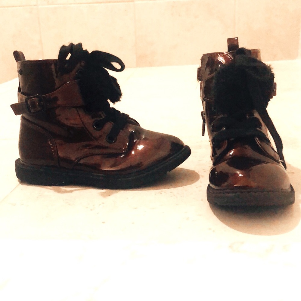 Burgundy Combat Boots